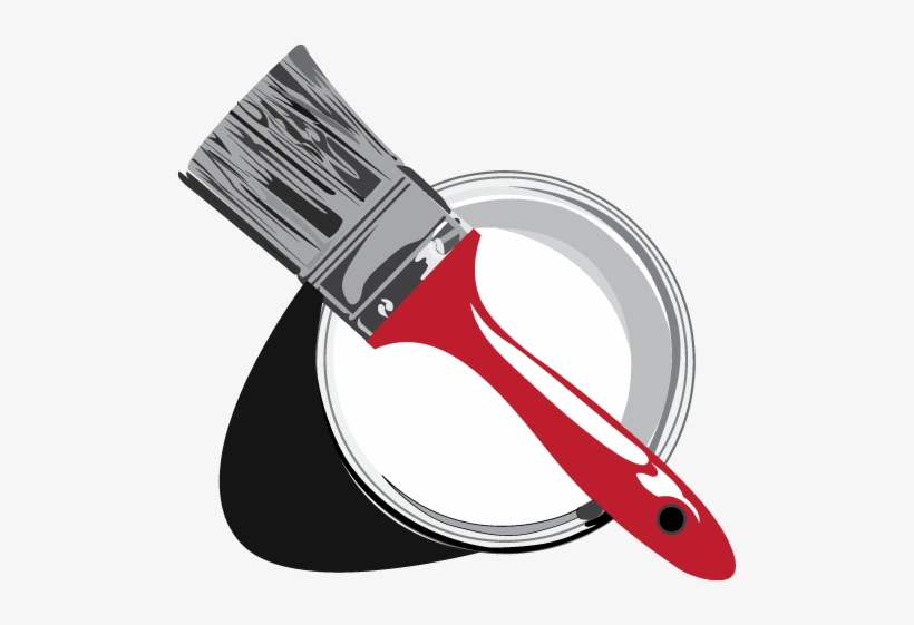 Paint Bucket & Brush Illustration - Brush Illustration, transparent png download