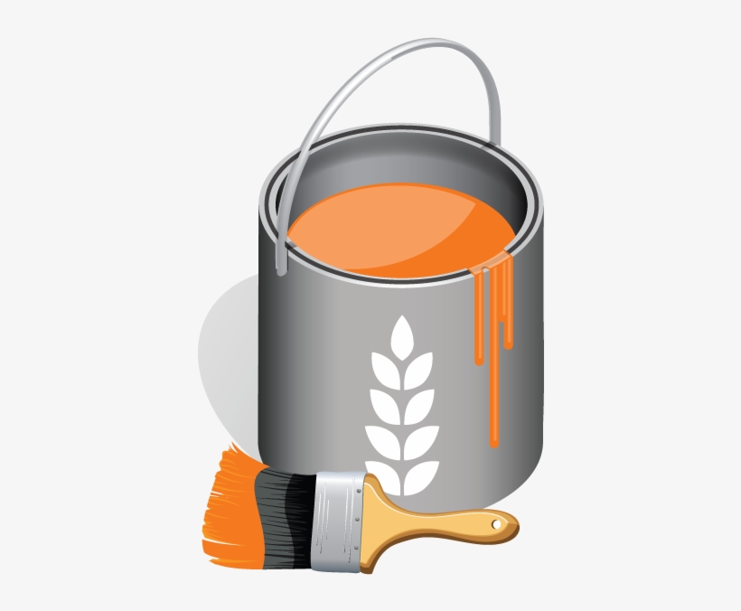 Bucket Paint Brush - Paintbrush, transparent png download