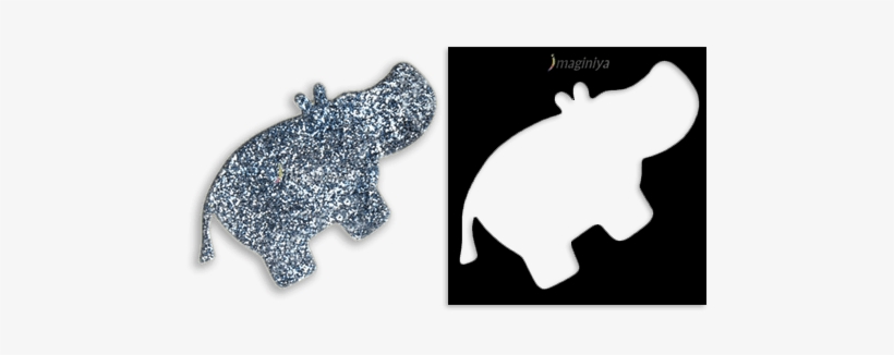 Glitter Tattoo And Face Paint Hippo Stencil - Painting, transparent png download