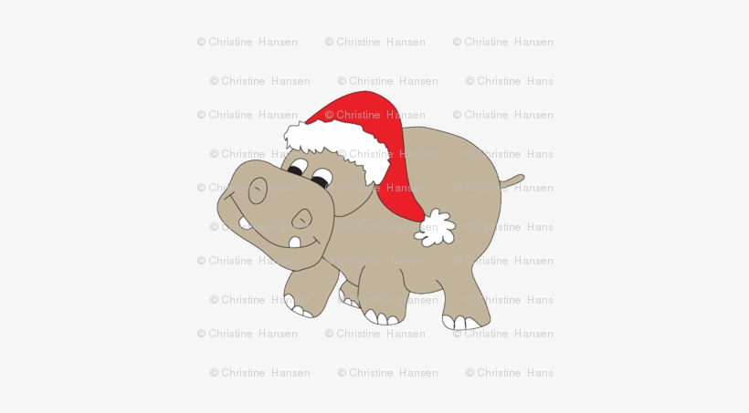 Christmas Hippo - Hippopotamus For Christmas Png, transparent png download