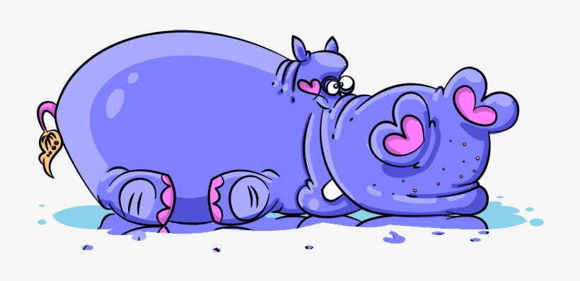 Hippos, Paintings - Funny Hippo Clipart, transparent png download