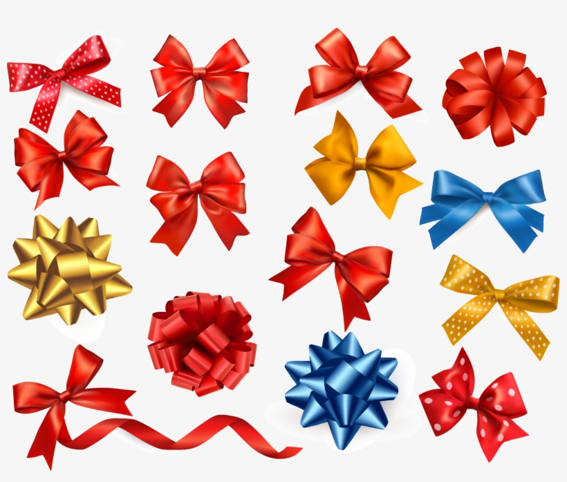 Bows On Gift - Ribbon Vector, transparent png download