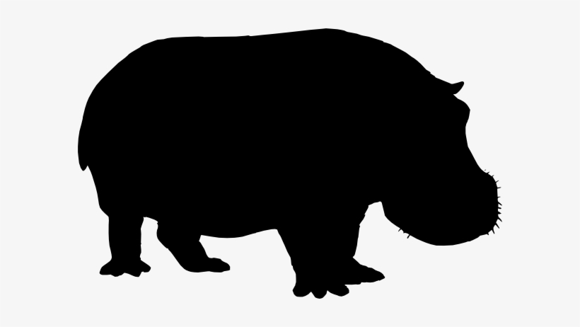 Small - Hippo Silhouette Clip Art, transparent png download