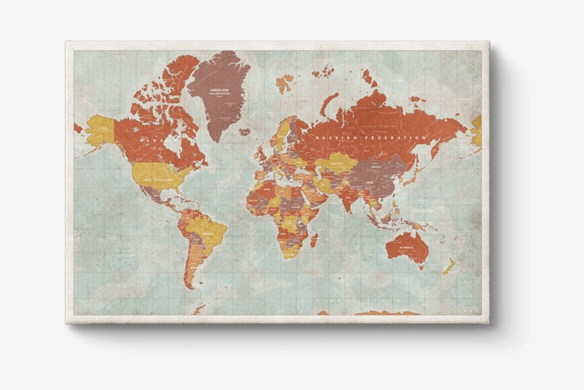 Vintage Red World Map - Aon Risk Map Terrorism 2014, transparent png download