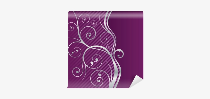 Beautiful Fuchsia And Silver Swirls Border Wall Mural - Stock Photography, transparent png download