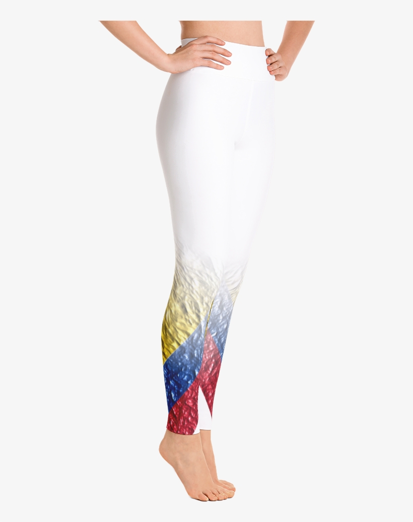 Women's White "organic Colombia Flag" - Leggings, transparent png download
