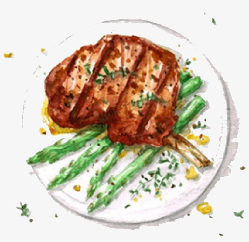 Plated Meal - Watercolor Dinner, transparent png download