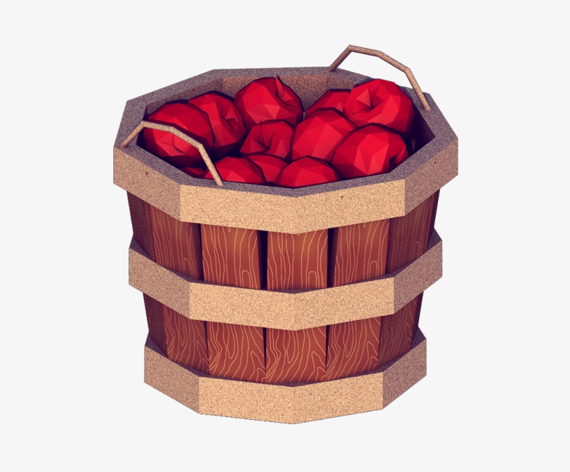 The Wood Texture Is A Bit Wonky But It's Just A Test - Low Poly Basket, transparent png download