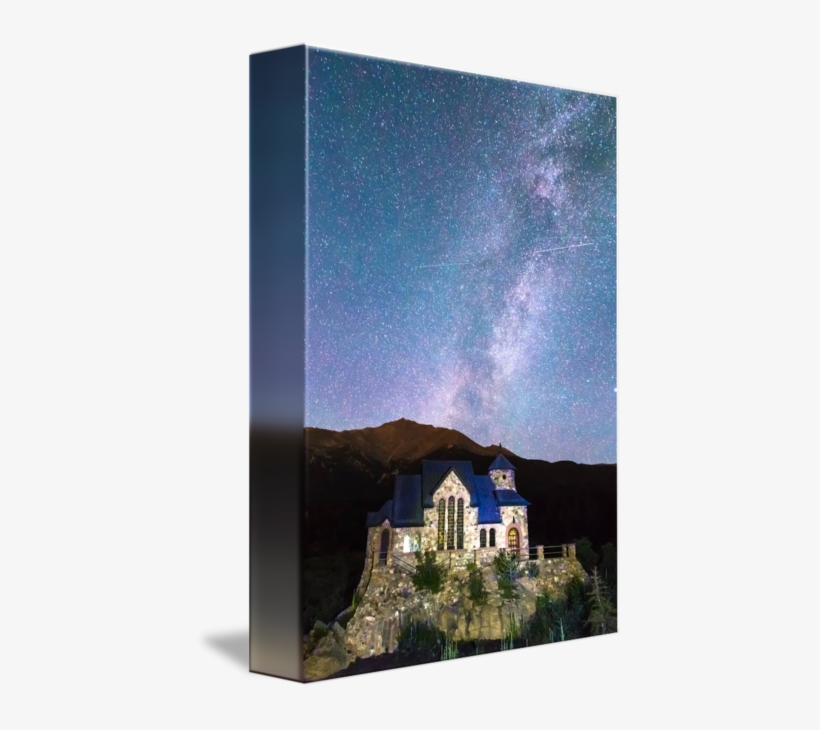 Perseid Meteor Shower And - Perseid Meteorschauer Und Kapelle Auf Grußkarte, transparent png download