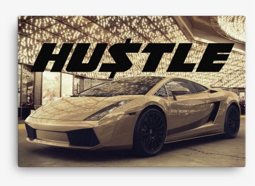 Hustle Lambo - Lamborghini Golden Supercar Car Auto 32x24 Print Poster, transparent png download