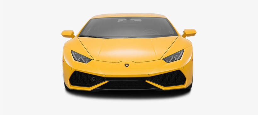 A Front Profile Photo Of A Yellow Lamborghini Hurracan - Car, transparent png download