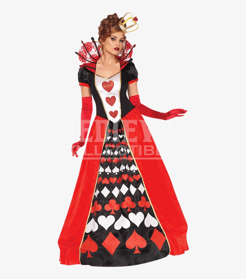 Womens Deluxe Queen Of Hearts Costume - Queen Of The Hearts Adult Costume, transparent png download
