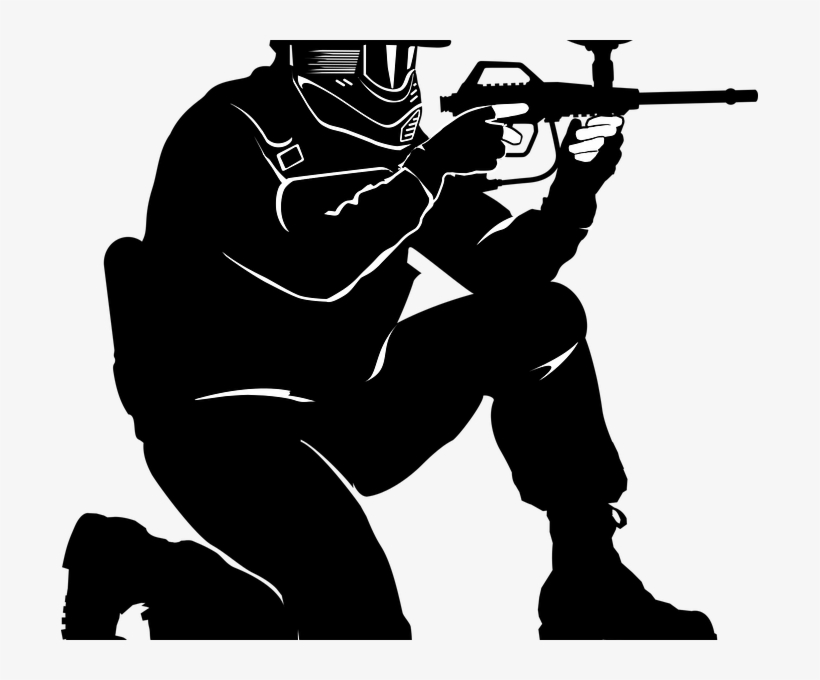 Paintballing As A Fun Activity - Paint Balling Black And White, transparent png download