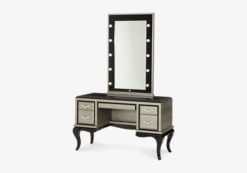 Aico After Eight Vanity And Mirror Titanium - Aico After Eight Titanium Vanity Desk With Mirror, transparent png download