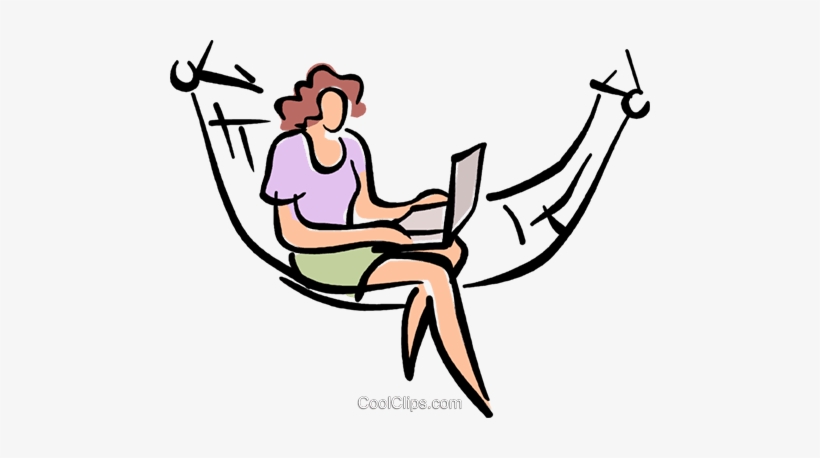 Women Sitting In A Hammock Royalty Free Vector Clip - Clip Art, transparent png download
