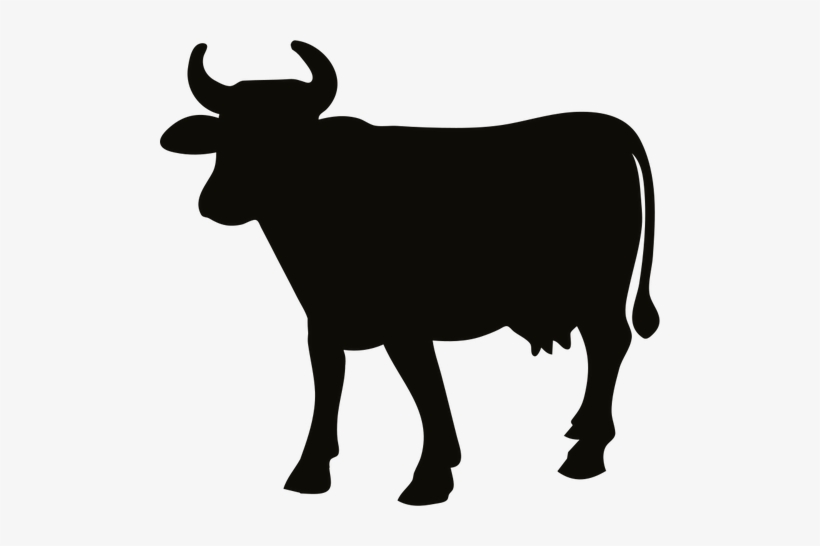 Cow Silhouette Image Public Domain Vectors - Cow Silhouette Png, transparent png download