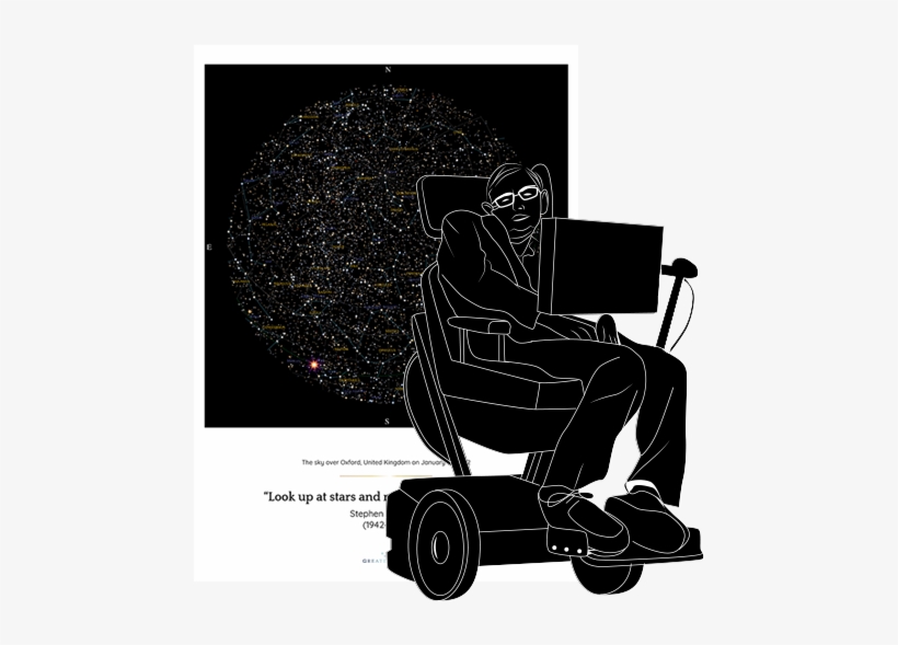 Stephen Hawking Commemorative Star Map - Drawing, transparent png download