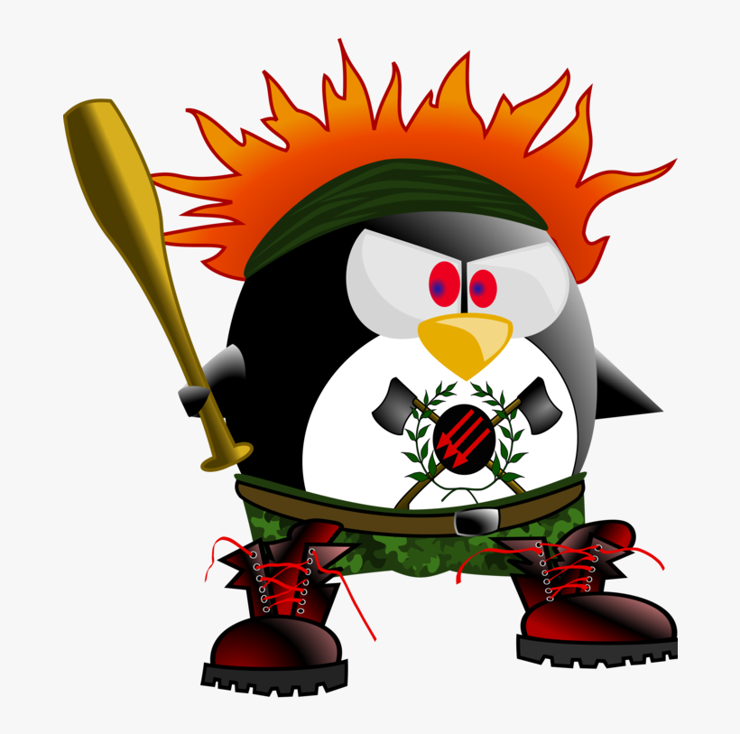 Anarchy, Punk, Penguin, Violence, Bat, Aggressive, - Tux Punk, transparent png download