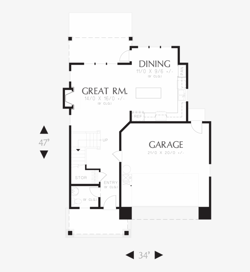 Image For Halsey Suburban Craftsman With Elegant Entry - Floor Plan, transparent png download