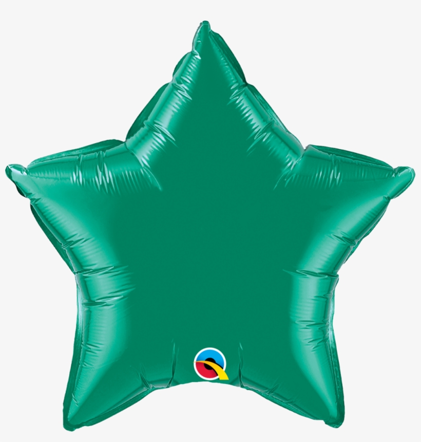 20" Emerald Green Star Foil Balloon - Green Star Balloon, transparent png download