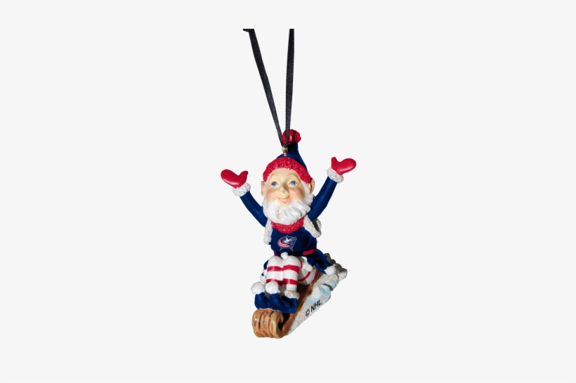 Columbus Blue Jackets Elf On Sled Ornament - New York Rangers Sledding Elf Ornament, transparent png download