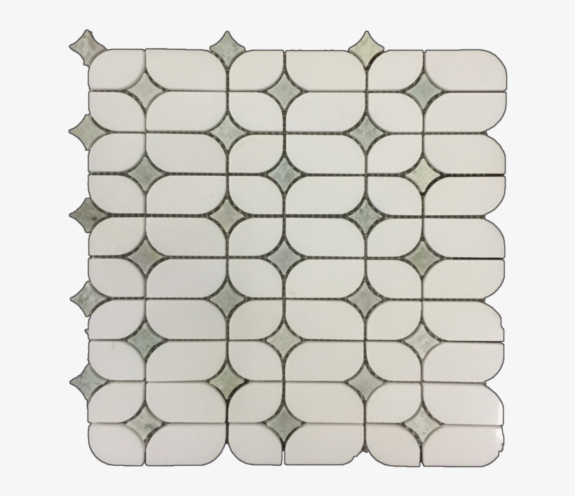 Starlight White Thassos With Ming Green Star Polished - Mosaic, transparent png download