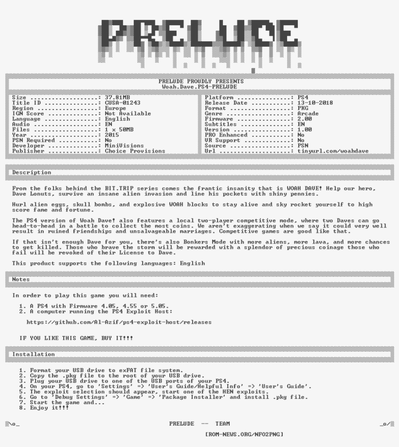 Woah - Dave - Ps4-prelude - - Playstation 4, transparent png download