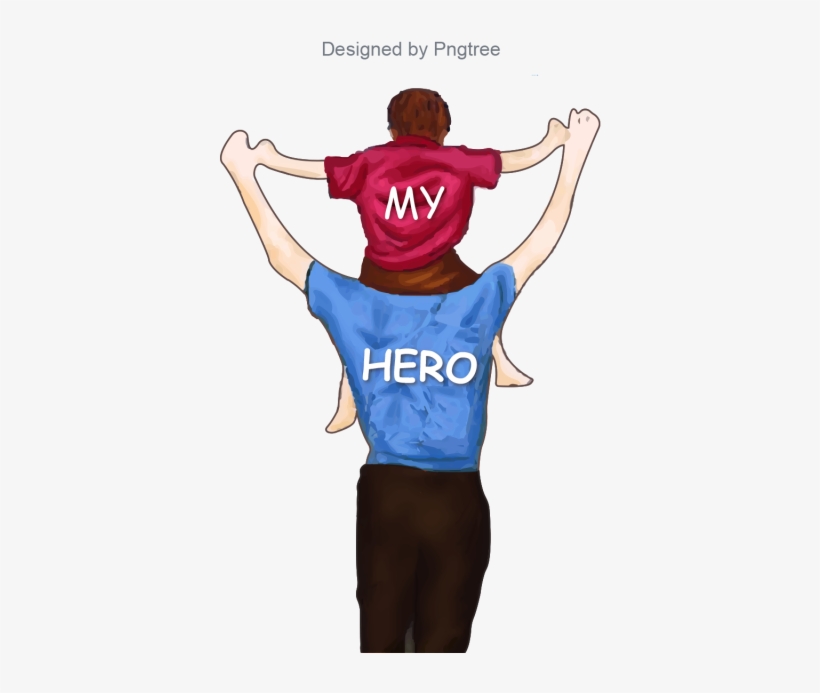 Father's Day Father And His Child, Happy Father's Day, - Png Super Heroe Papa, transparent png download