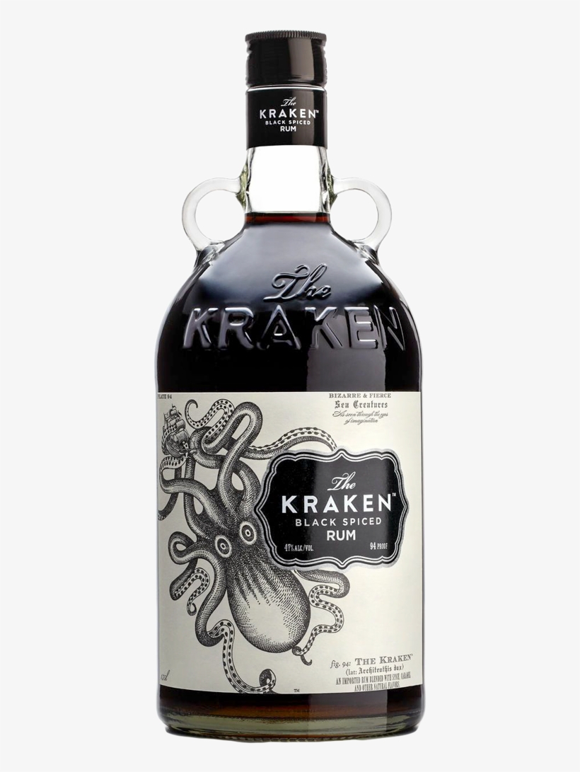 The Kraken Black Spiced Rum - Kraken Black Spiced Rum 94 Proof, transparent png download