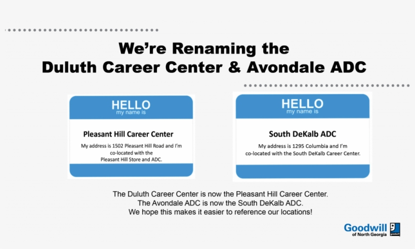 We're Renaming Our Duluth Career Center And Avondale - Goodwill Of North Georgia, transparent png download