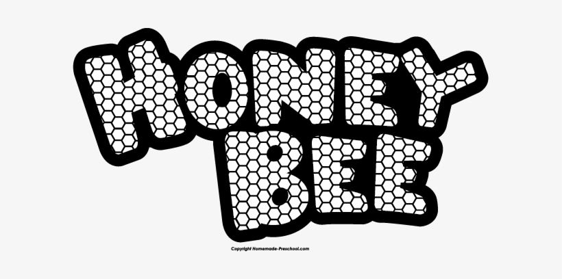 Honey Bee Comb Bw 607×328 Pixels - Honey Bees Clip Art, transparent png download