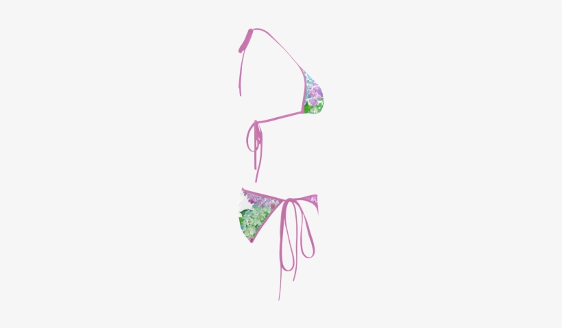 Watercolor Hydrangea Custom Bikini Swimsuit - Swimsuit, transparent png download