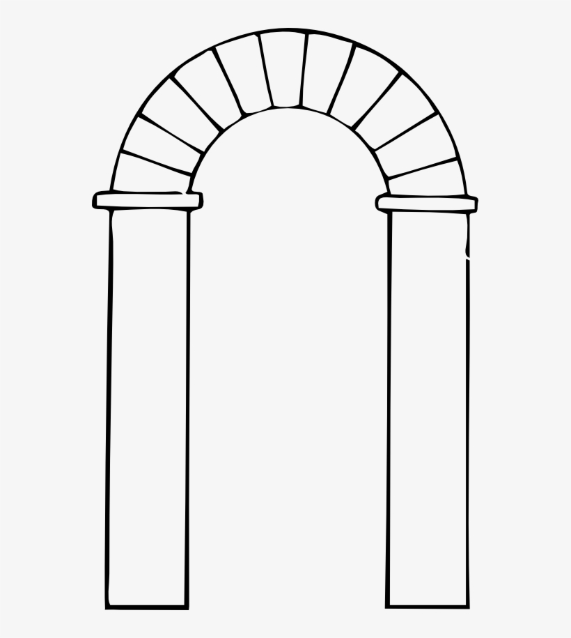 Arch Types 1 Black White Line Art 555px - Arch Clip Art, transparent png download