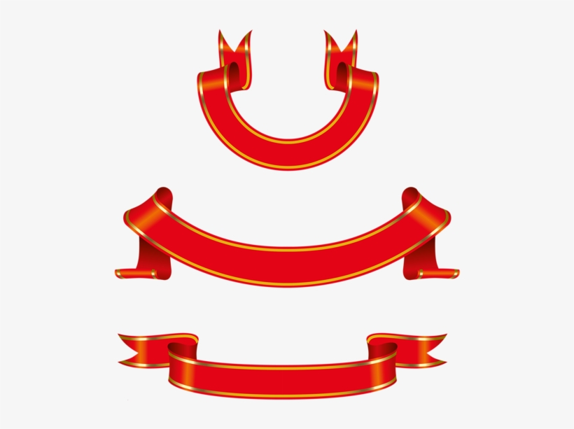 Visit - Red Banner Set Png Clipart, transparent png download