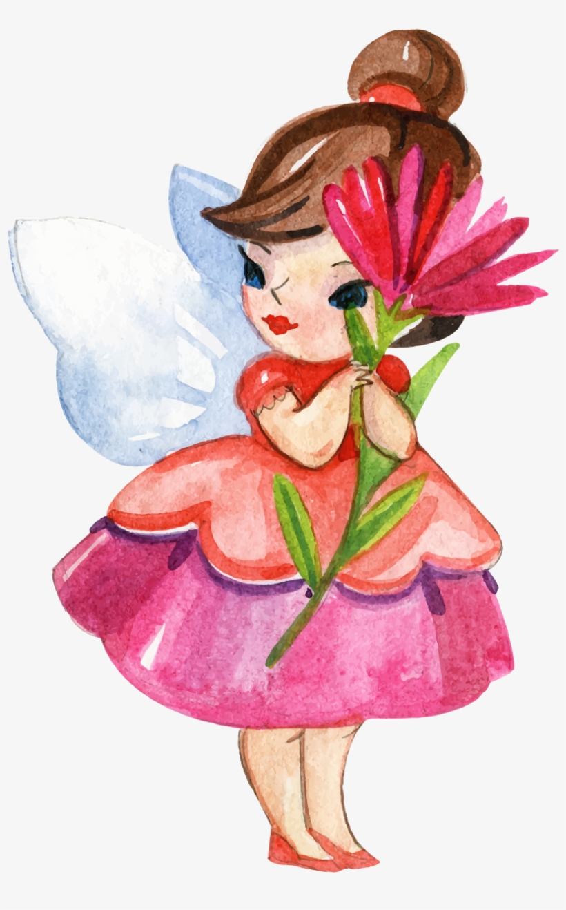 Disney Fairies Fairy Watercolor Painting Cartoon - Calendario De Agosto 2017 Decorados, transparent png download