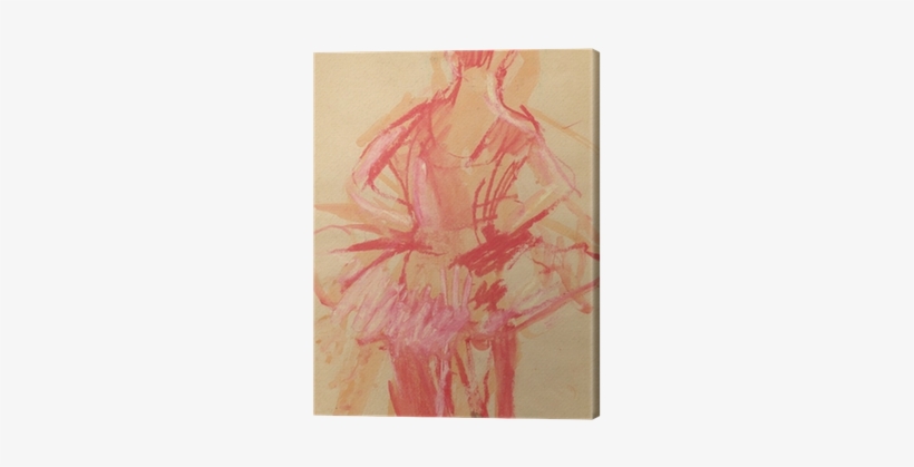 Ballerina From Behind, Water Colors Technique Canvas - Art, transparent png download