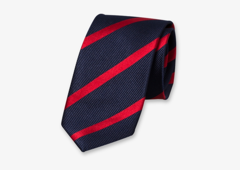 Dark Blue/red Striped Tie - Red, transparent png download