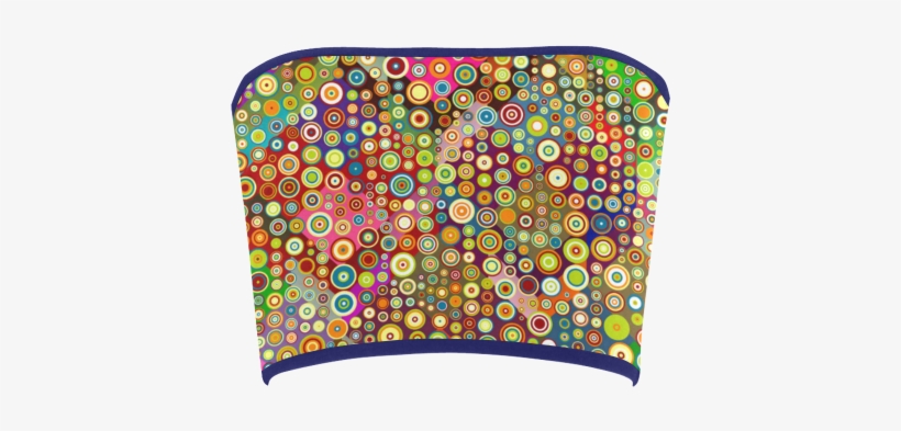 Multicolored Retro Polka Dots Pattern Bandeau Top - Paper, transparent png download