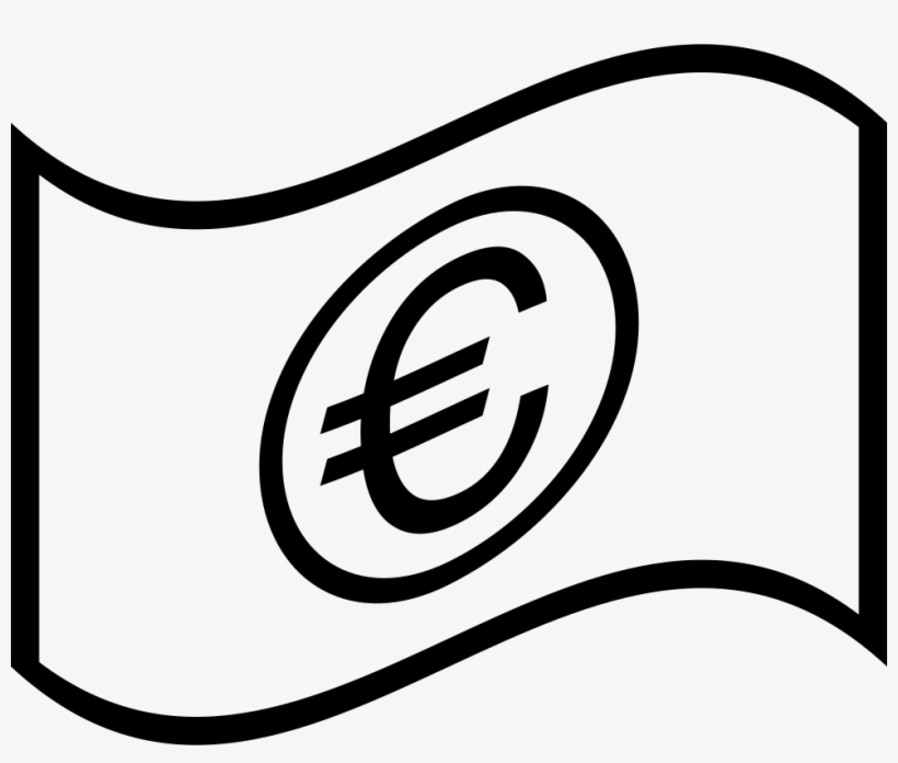 Euro Bill Waving Comments - Dollar Bill Clip Art Black And White, transparent png download