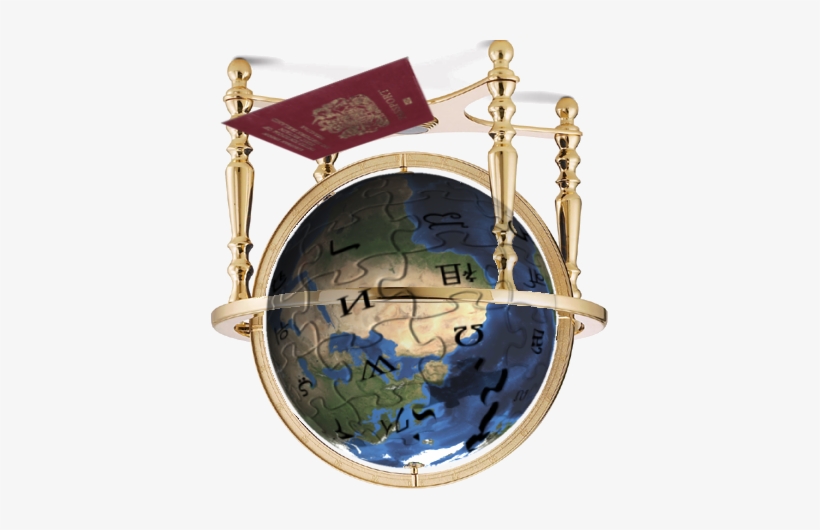 Blue Marble In Stand With Passport - Replogle Compass Jewel Gemstone Globe, transparent png download