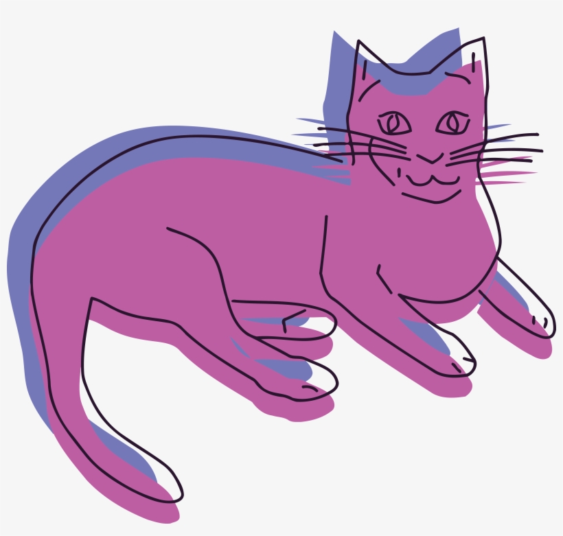 , , - Purple Cat Clipart, transparent png download