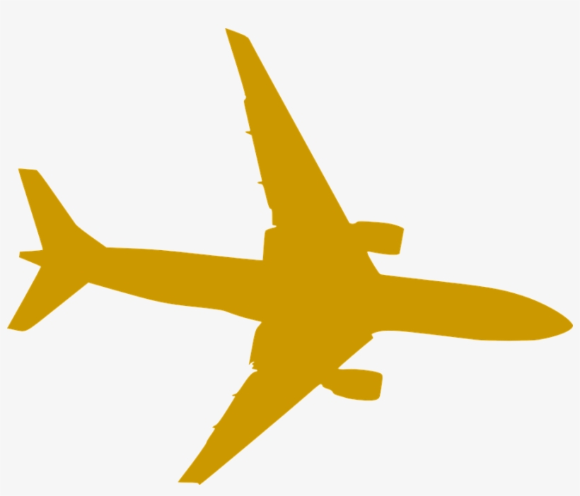 Small - Gold Airplane Vector, transparent png download