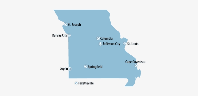Kansas City Map Usa - Missouri's 4 Major Cities, transparent png download