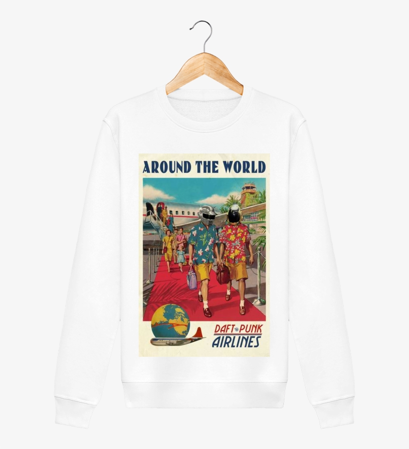 Sweat Col Rond Unisex Stanley Stella Rise Arount The - Around The World Daft Punk Airlines, transparent png download