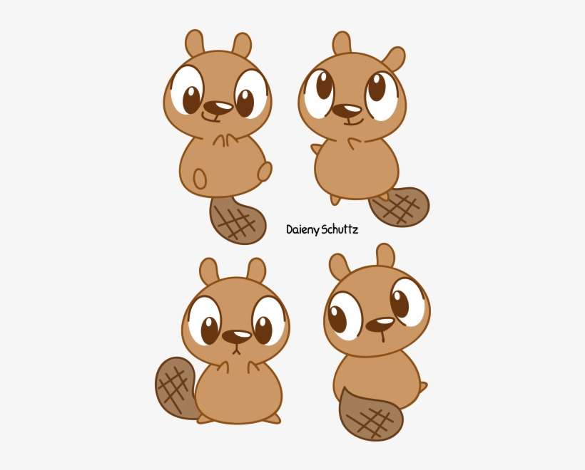 Cute Beaver By Daieny - Cute Beaver Drawing, transparent png download