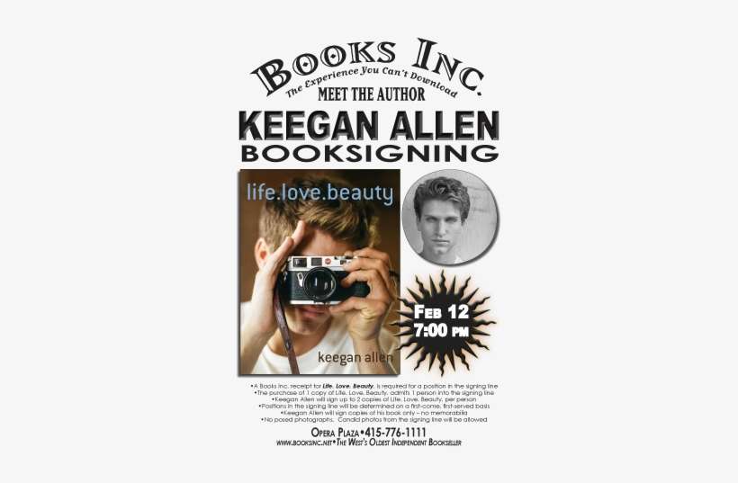 Booksigning With Pretty Little Liars Star Keegan Allen - Keegan Allen Book, transparent png download