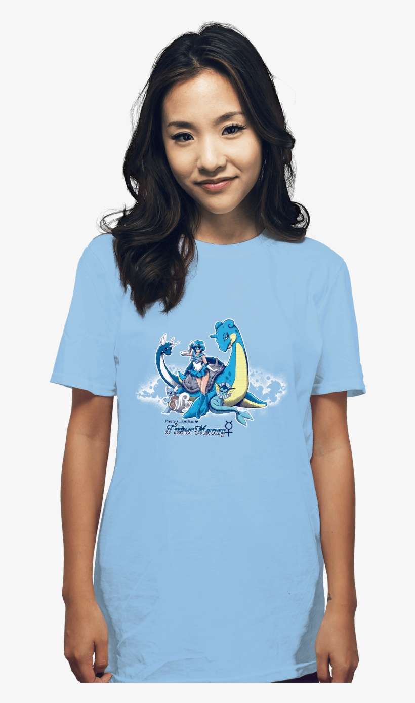 Pretty Guardian Trainer Mercury - Sailor Meow T Shirt, transparent png download