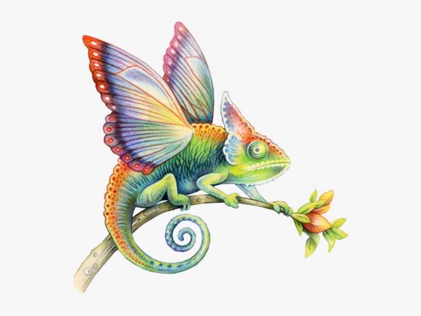 Go To Image - Chameleon Watercolor Painting, transparent png download