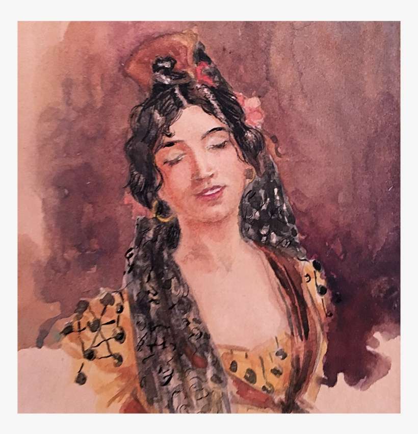 Spanish School "portrait Of Beautiful Woman" - Visual Arts, transparent png download