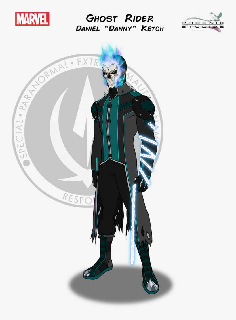 Blue Drawing Ghost Rider - Blue Marvel Fan Art, transparent png download